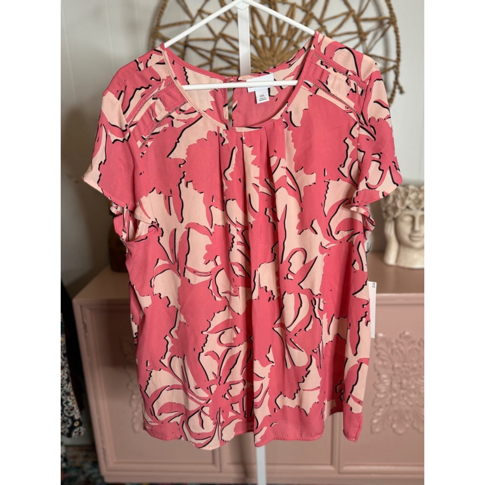 Women's Liz Claiborne‎ Blouse - XXL - Pink Floral